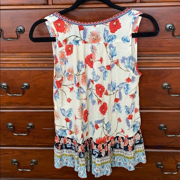Patrons of Peace BOHO Floral Sleeveless Tank Ruffles Women’s XS NWT - Picture 6 of 8